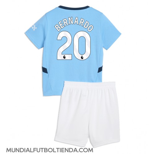 Camiseta Manchester City Bernardo Silva #20 Primera Equipación Replica 2024-25 para niños mangas cortas (+ Pantalones cortos)